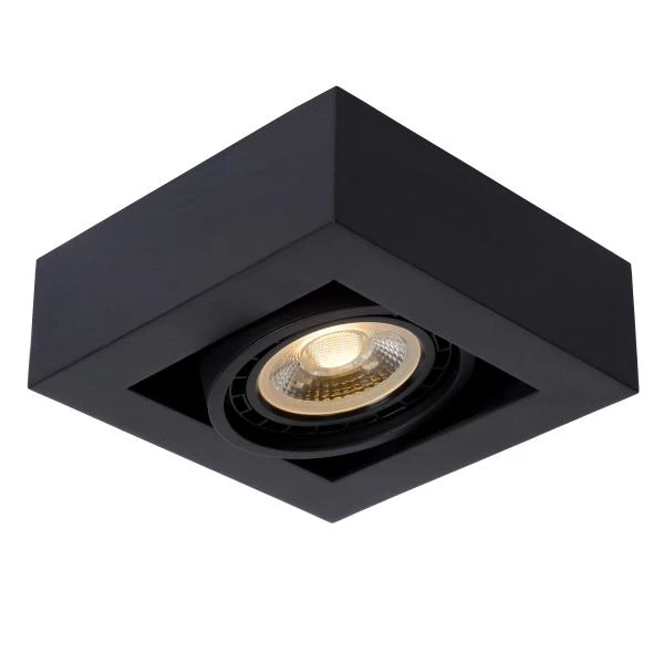 Lucide ZEFIX - Spot plafond - LED Dim to warm - GU10 - 1x12W 2200K/3000K - Noir - détail 1